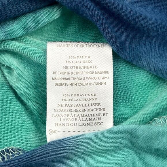 Larace Cami 5X Green Blue Button Front Tank Abstract Multicolor Tie Die Top - Picture 9 of 9